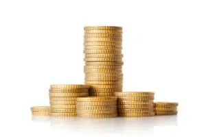 A pile of coins