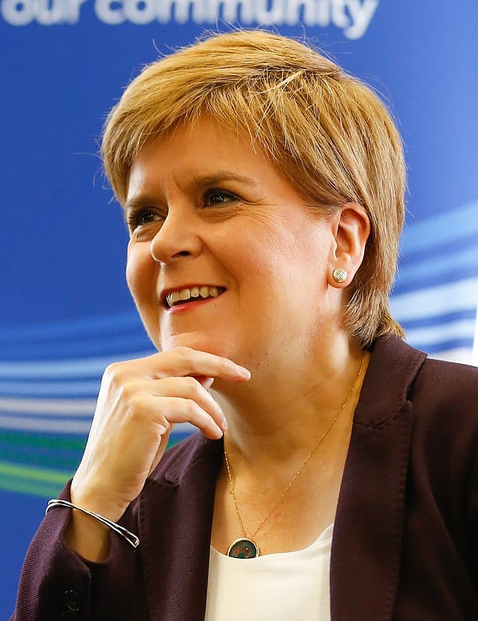 a portrait shot of Nicola Sturgeon from 2019. Creative Commons licensed.